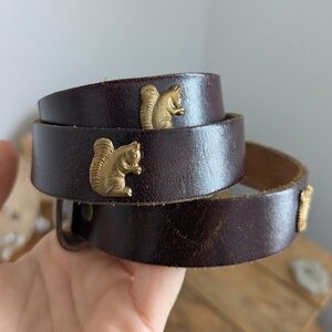 Vintage Leather Squirrel Belt